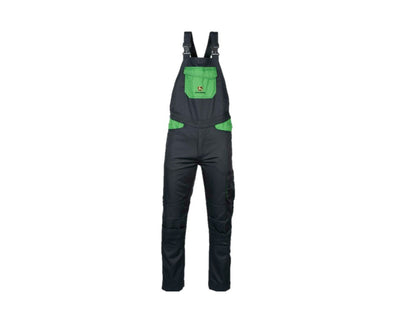 John Deere Adults Bib & Brace Trousers in Black and Green - MCS1003000