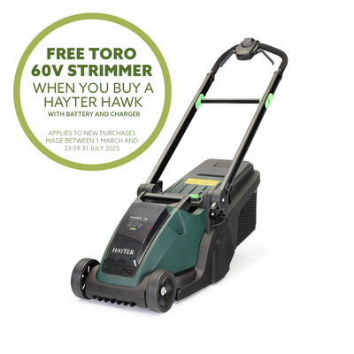 Hayter Hawk 36 Push Cordless Lawnmower Set